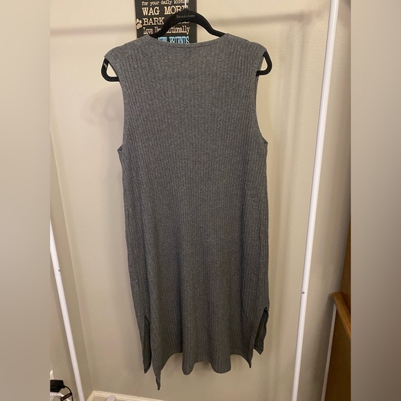 Eileen Fisher wool sleeveless v-neck sweater dress - Picture 4 of 8